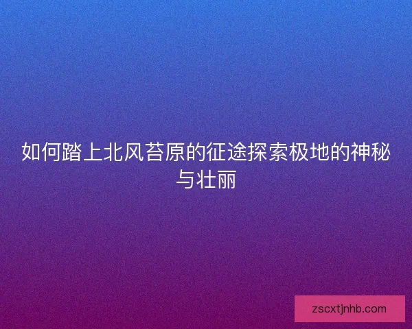 如何踏上北风苔原的征途探索极地的神秘与壮丽