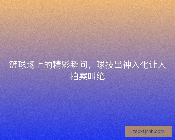 篮球场上的精彩瞬间，球技出神入化让人拍案叫绝